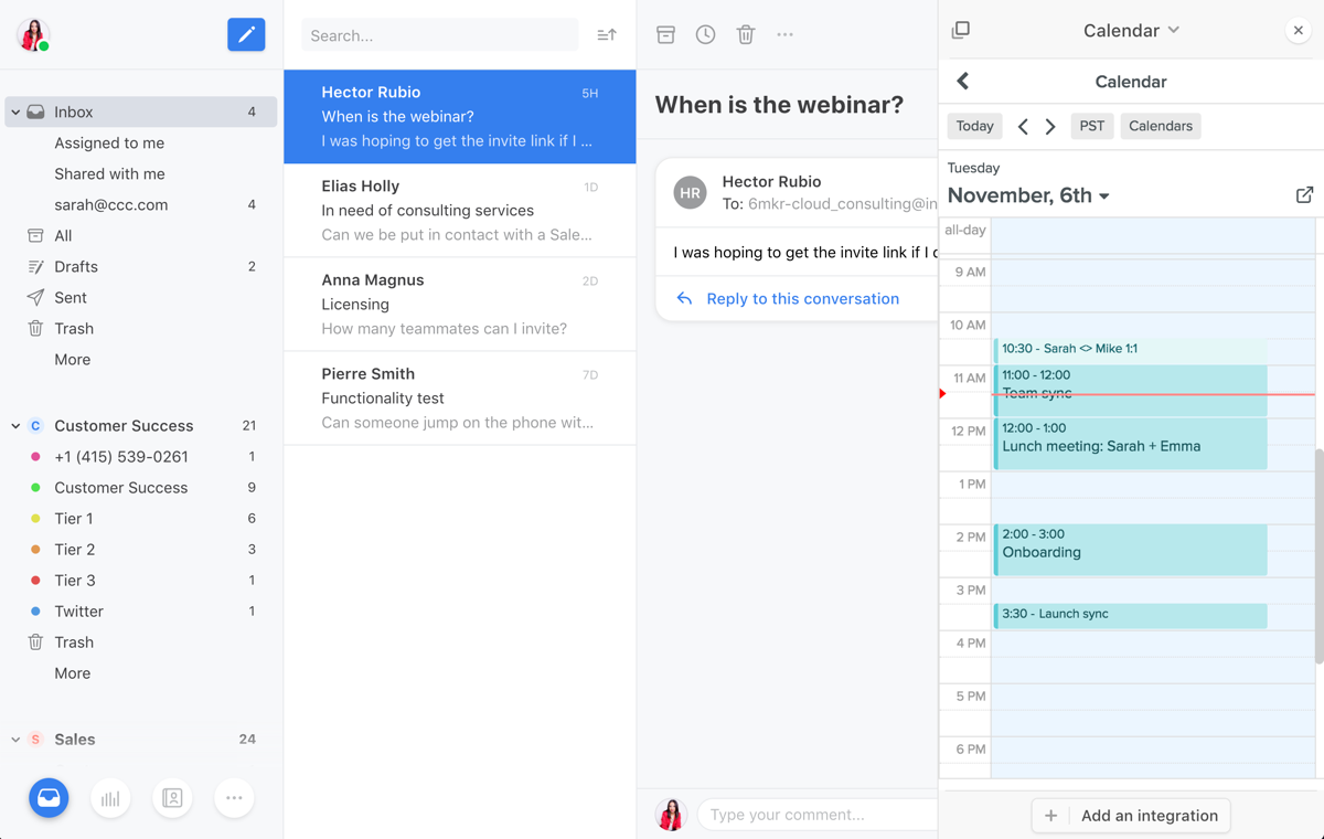 Sales Knowledge Playbook: Scheduling a meeting in Front