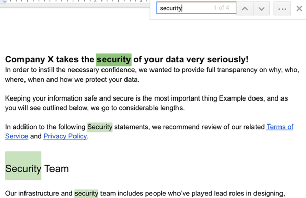 Multiple identical results found in one document